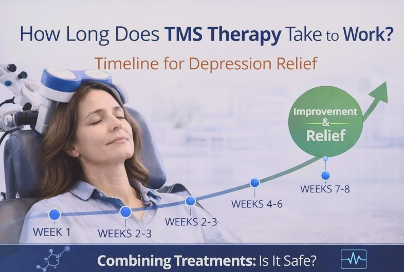 Patient receiving Transcranial Magnetic Stimulation TMS treatment at Miami Mental Health & Wellness in Miami
